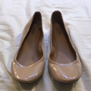 Nude Shiny Flats